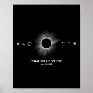 Solar Eclipse 2024 Total Eclipse  Poster