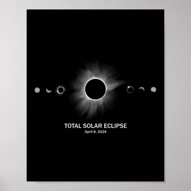Solar Eclipse 2024 Total Eclipse  Poster (Front)