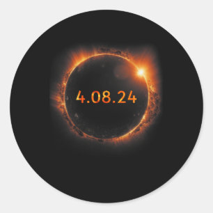 Solar Eclipse 2024 Total Solar Eclipse 4.08.24 11 Classic Round Sticker