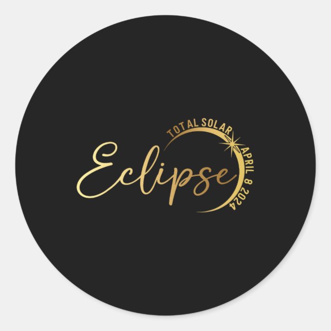 Solar Eclipse 2024 Total Solar Eclipse 4.08.24 1  Classic Round Sticker (Front)