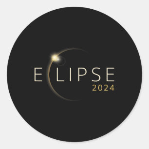 Solar Eclipse 2024 Total Solar Eclipse 4.08.24 1  Classic Round Sticker