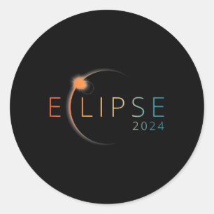 Solar Eclipse 2024 Total Solar Eclipse 4.08.24 2  Classic Round Sticker