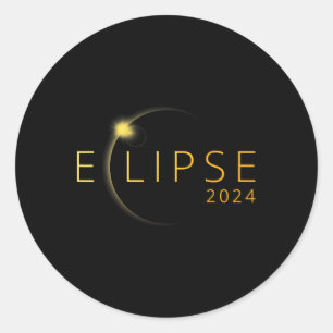 Solar Eclipse 2024 Total Solar Eclipse 4.08.24 5 Classic Round Sticker