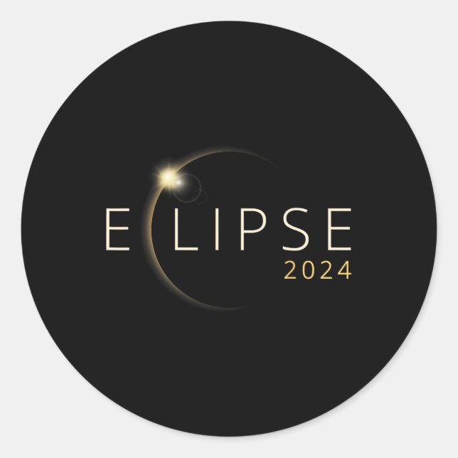 Solar Eclipse 2024 Total Solar Eclipse 4.08.24 5  Classic Round Sticker (Front)