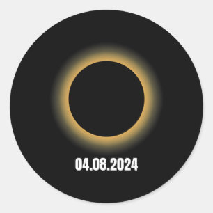 Solar Eclipse 2024 Total Solar Eclipse 4.08.24  Classic Round Sticker