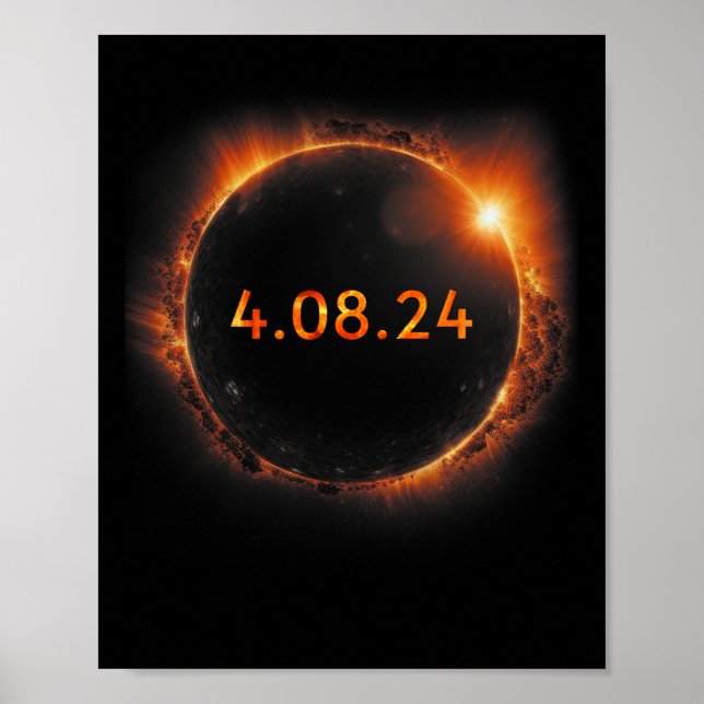 Solar Eclipse 2024 Total Solar Eclipse 4.08.24  Poster (Front)