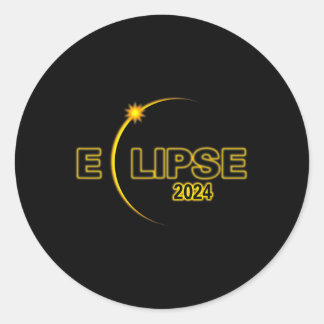 Solar Eclipse 2024 Total Solar Eclipse 4.08.24 Sol Classic Round Sticker