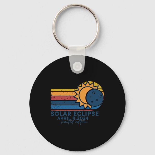 Solar Eclipse 2024 Total Solar Eclipse April 8 202 Keychain (Front)