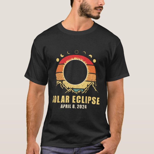 Solar Eclipse 2024 Total Solar Eclipse April 8 202 T-Shirt (Front)
