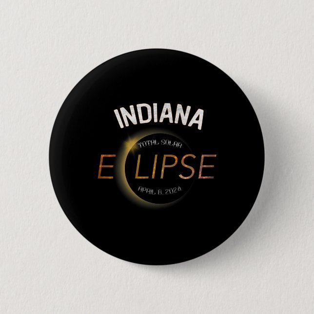 Solar Eclipse 2024 Total Solar Eclipse State India 2 Inch Round Button (Front)