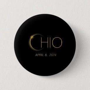 Solar Eclipse 2024 Total Solar Eclipse State Ohio 2 Inch Round Button