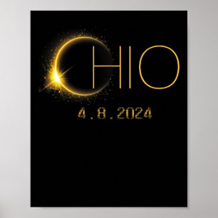 Solar Eclipse 2024 Total Solar Eclipse State Ohio  Poster