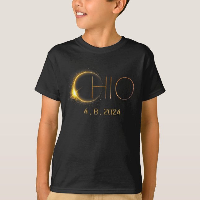 Solar Eclipse 2024 Total Solar Eclipse State Ohio  T-Shirt (Front)
