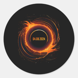 Solar Eclipse 2024 Total Sun Eclipse  Classic Round Sticker