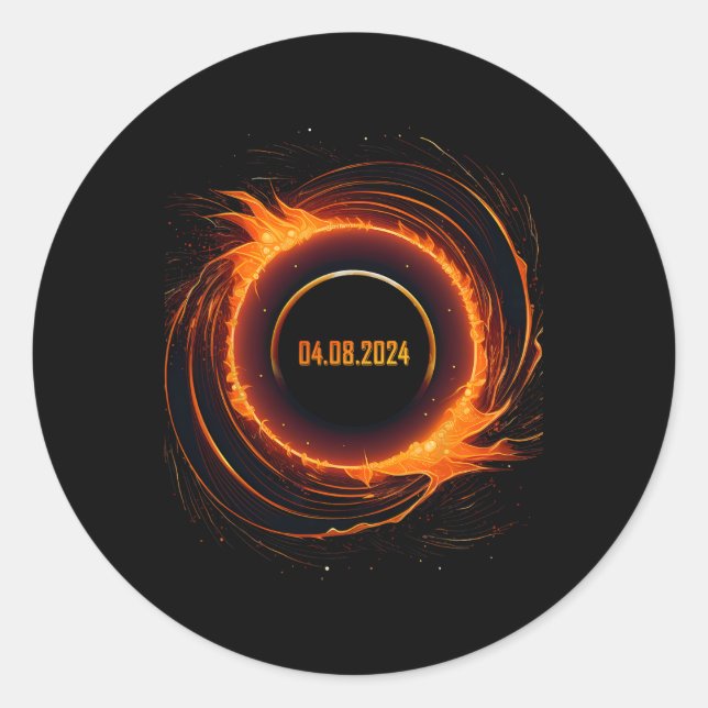 Solar Eclipse 2024 Total Sun Eclipse  Classic Round Sticker (Front)