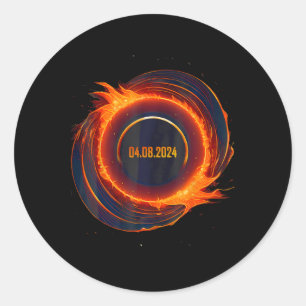 Solar Eclipse 2024 Total Sun Eclipse Classic Round Sticker