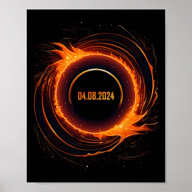 Solar Eclipse 2024 Total Sun Eclipse  Poster (Front)