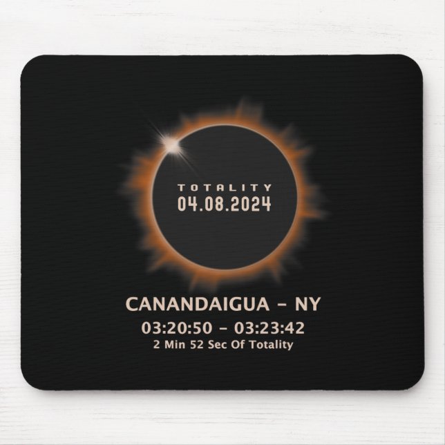 Solar Eclipse 2024 Totality 04.08.24 New York Ny  Mouse Pad (Front)