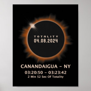 Solar Eclipse 2024 Totality 04.08.24 New York Ny  Poster