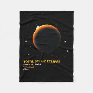 Solar Eclipse 2024 Totality April 8  Fleece Blanket