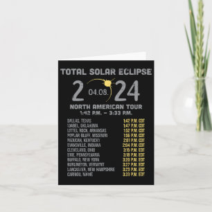 Solar Eclipse 2024 Totality April 8 Men Women Kids Card