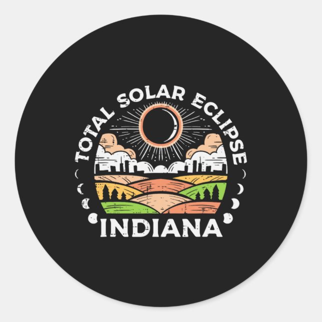 Solar Eclipse 2024 Totality April 8 Men Women Kids Classic Round Sticker (Front)