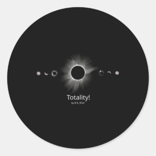 Solar Eclipse 2024 Totality  Classic Round Sticker