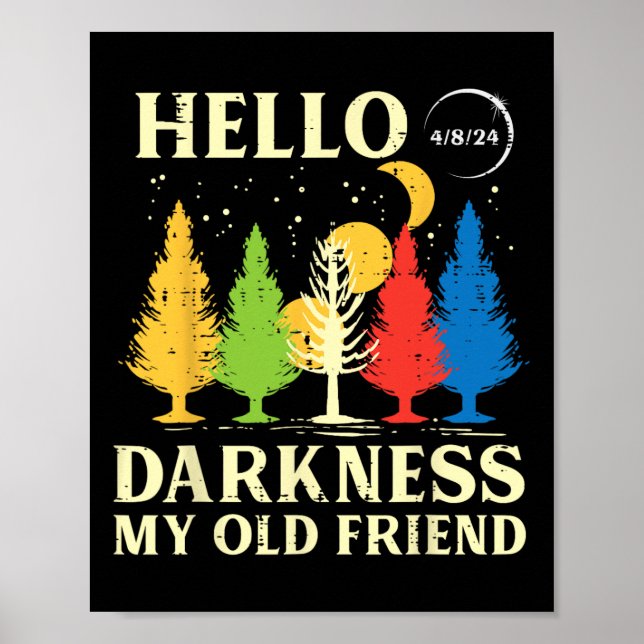 Solar Eclipse 2024 Tress Hello Darkness 04.08 Kids Poster (Front)