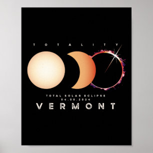 Solar Eclipse 2024 Vermont Total Eclipse Astronomy Poster
