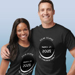 Solar Eclipse 2025 Personalized T-Shirt<br><div class="desc">Celebrate the Partial Solar Eclipse on March 29th,  2025 with this personalized T-shirt.  Change the family name and any of the text to customize.</div>