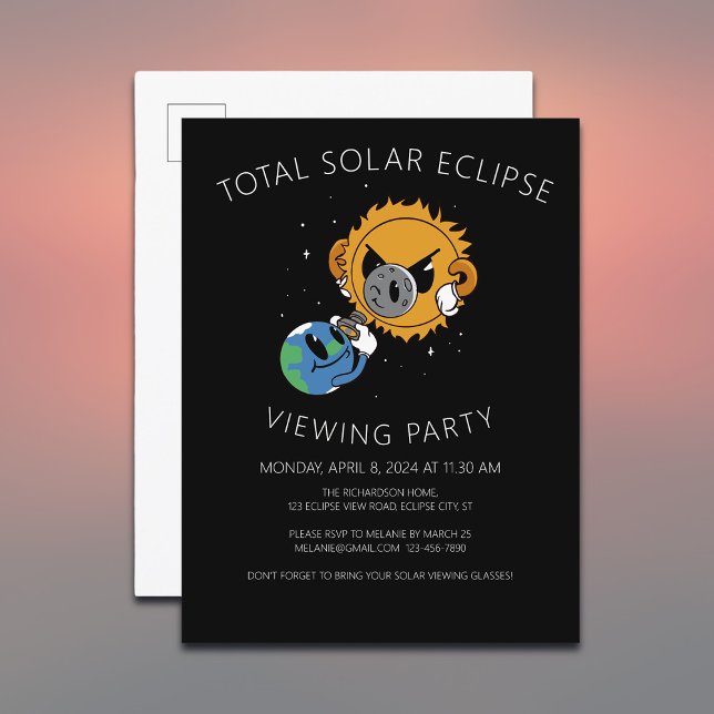 Solar Eclipse 2025 Photobomb - Invitation (Personalize via the template for a fun photobomb-themed eclipse-viewing invitation )