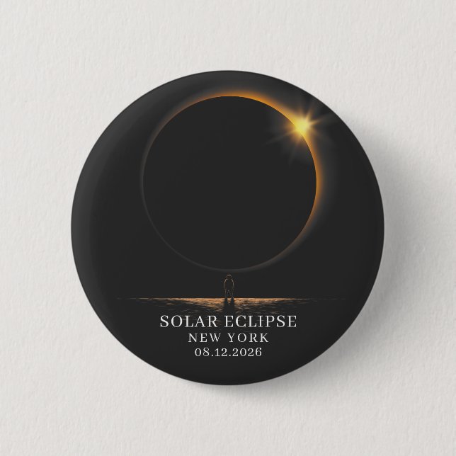 Solar Eclipse 2026 Celestial Astronomy 2 Inch Round Button (Front)