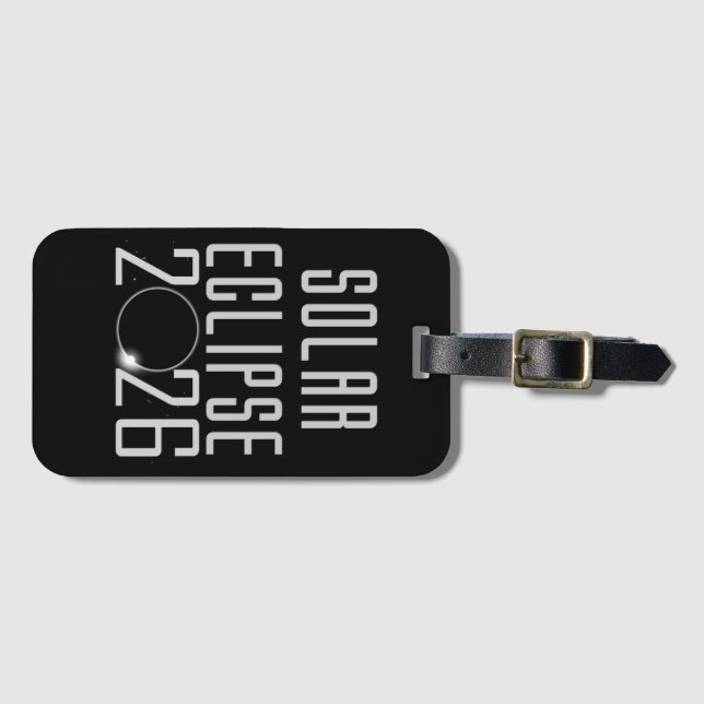 Solar Eclipse 2026 Grocery Tote Luggage Tag (Front Horizontal)