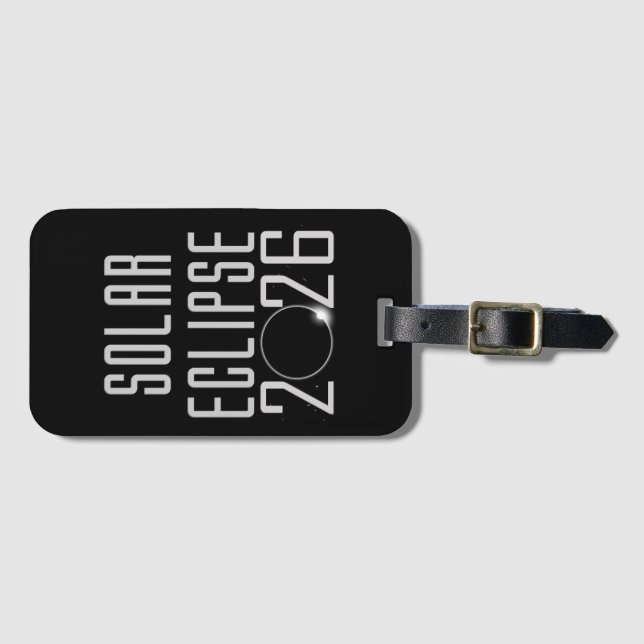 Solar Eclipse 2026 Luggage Tag (Front Horizontal)