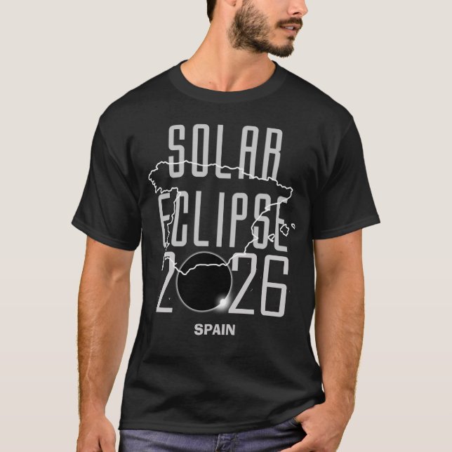 Solar Eclipse 2026 Spain Map  T-Shirt (Front)