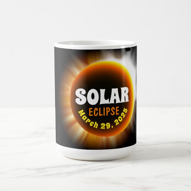 Solar Eclipse 3/29/2025 Custom Text Coffee Mug (Center)