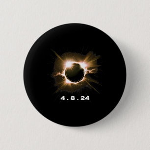 Solar Eclipse 4.8.24 Totality Event 2024 Souvenir  2 Inch Round Button