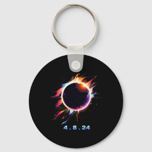 Solar Eclipse 4.8.24 Totality Event 2024 Souvenir Keychain