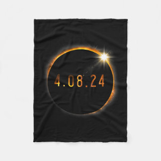 Solar Eclipse American Totality Spring 40824  Fleece Blanket