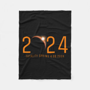 Solar Eclipse American Totality Spring 4.08.24 3 Fleece Blanket
