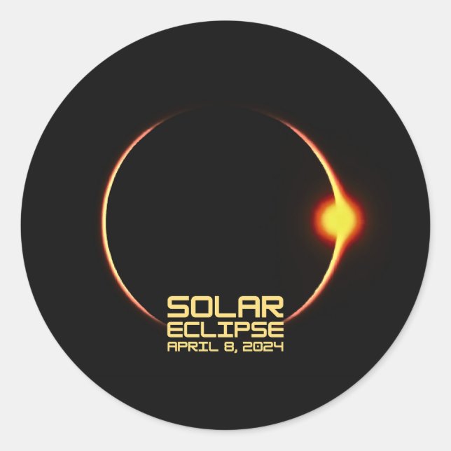 Solar Eclipse April 8, 2024 Classic Round Sticker (Front)