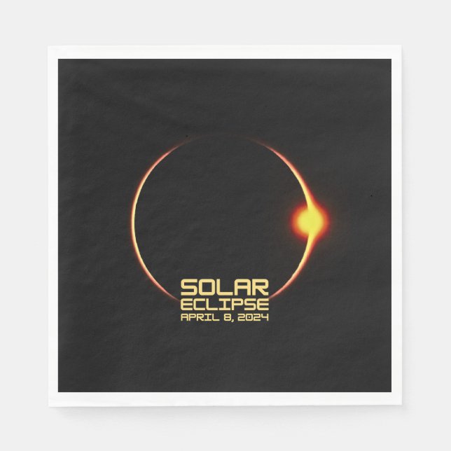 Solar Eclipse April 8, 2024 Napkin (Front)