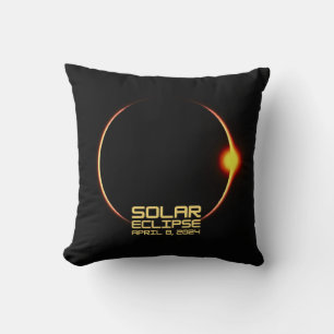 Solar Eclipse April 8, 2024 Throw Pillow