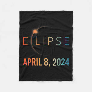 Solar Eclipse April 8 2024 Total Solar Eclipse  Fleece Blanket