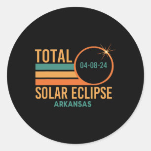 Solar Eclipse Arkansas April 8 2024 Total Totality Classic Round Sticker