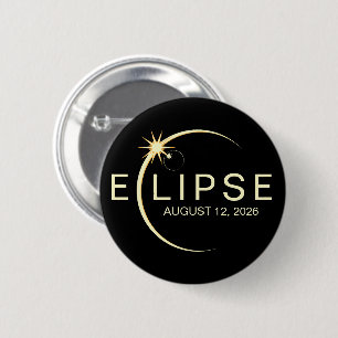 Solar Eclipse Astronomy Event 2026 2 Inch Round Button