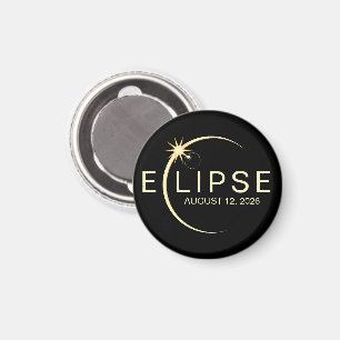 Solar Eclipse Astronomy Event 2026 Magnet