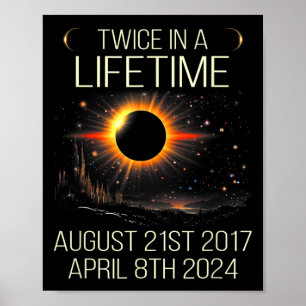 Solar Eclipse Astronomy Twice In Lifetime 2024 Sol Poster