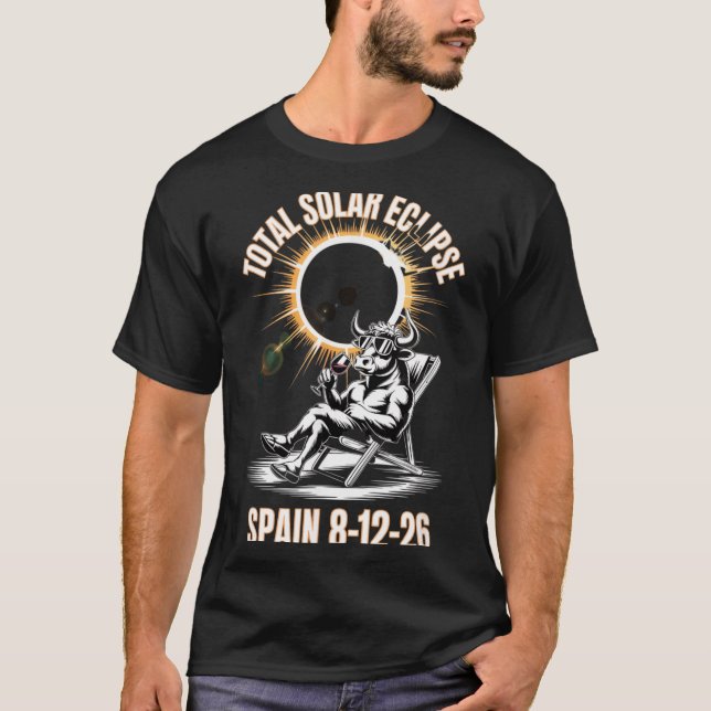Solar Eclipse August 12 2026 Spain Total Artwork T-Shirt (Front)