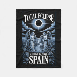 Solar Eclipse August 12 2026 Spain Total Design Fleece Blanket
